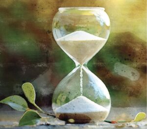 watercolor image of sand timer